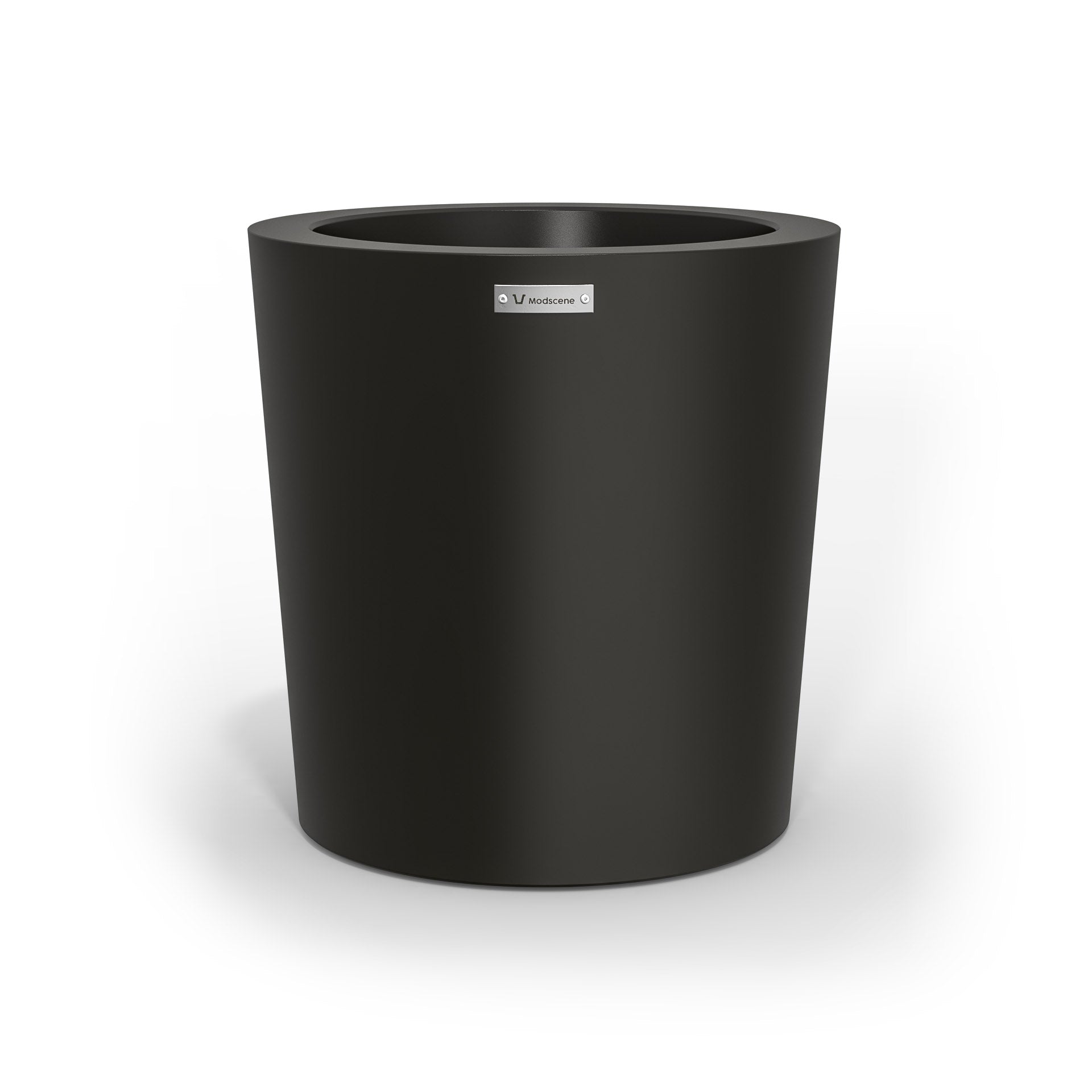 A small black planter pot made by Modscene New Zealand.