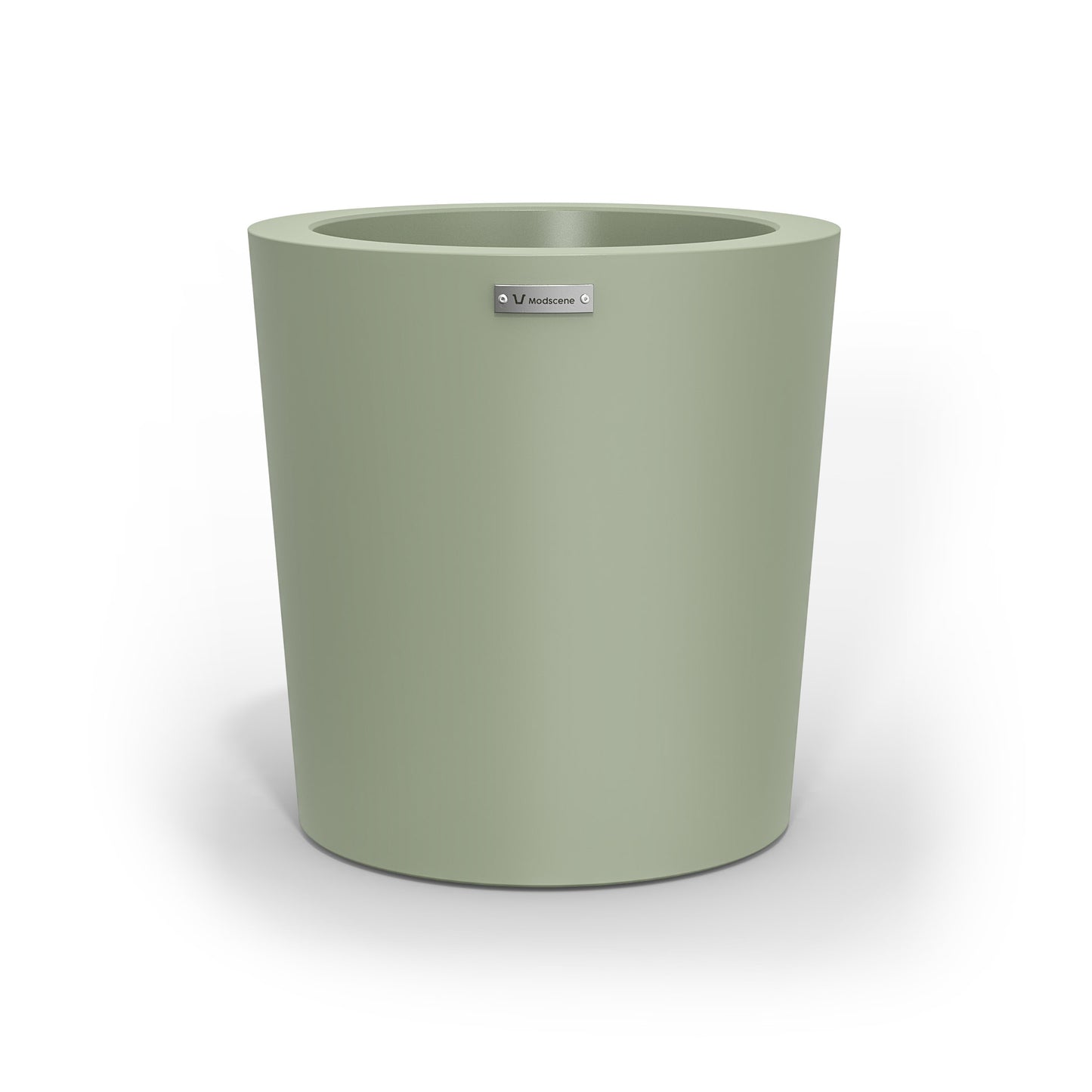 A modern style planter pot in a pastel green colour. Made by Modscene NZ.