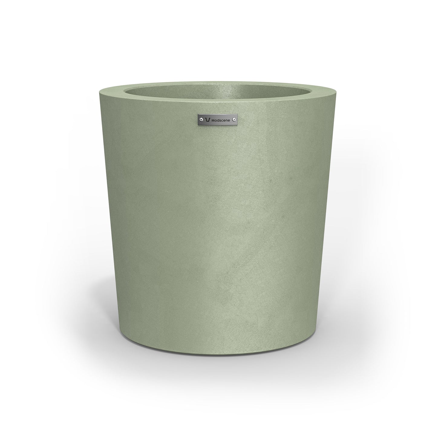 A modern style planter pot in a pastel green colour. Made by Modscene NZ.