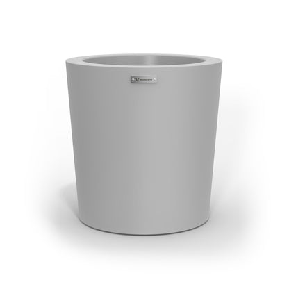 A modern style planter pot in a light grey colour. Made by Modscene NZ.