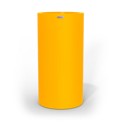 A tall yellow planter pot made by Modscene New Zealand.