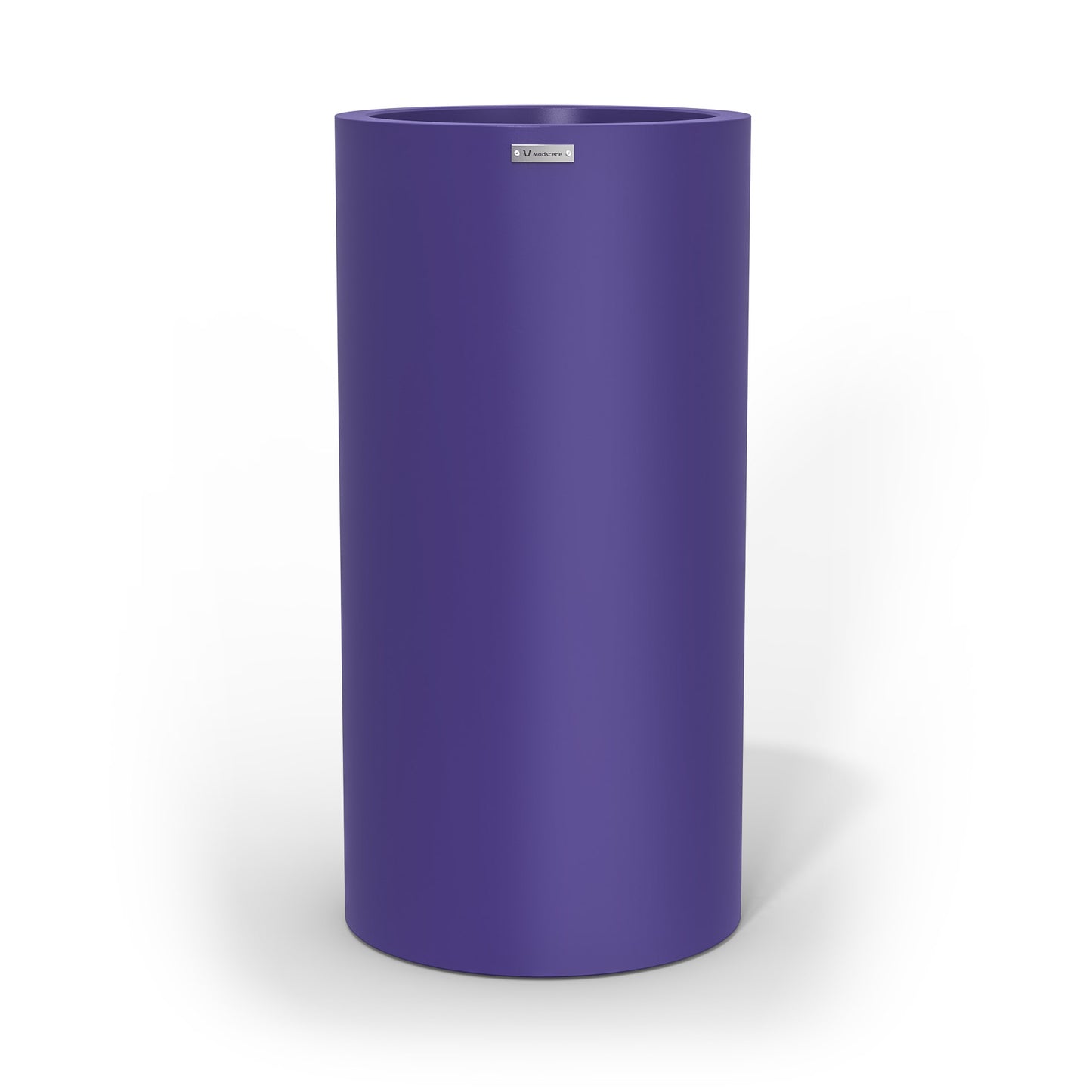 A tall cylinder planter pot in purple made by Modscene New Zealand.