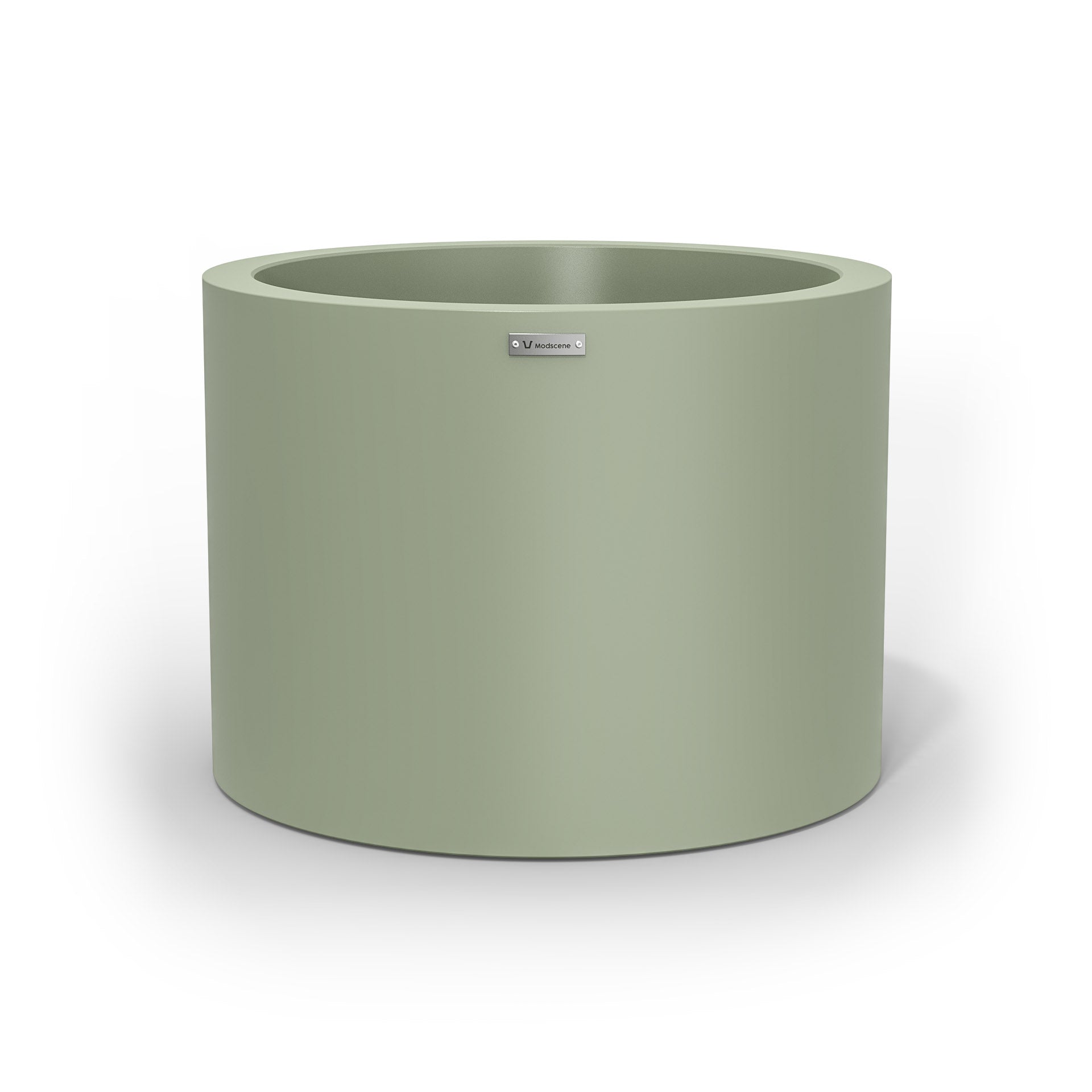 A cylinder shaped pot planter in pastel green made by Modscene NZ. 