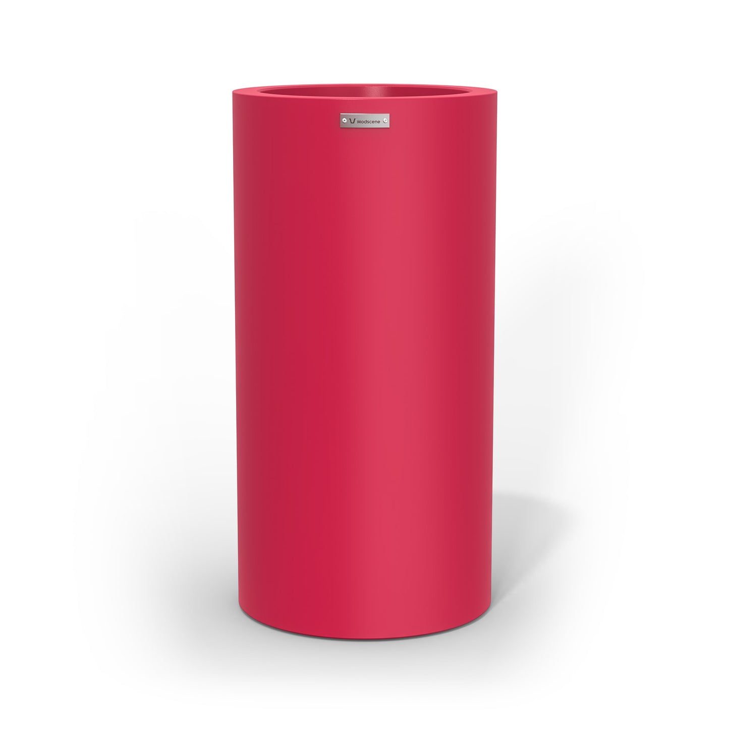 A large cigar cylinder pot planter in a pink colour. This planter is made by Modscene NZ.