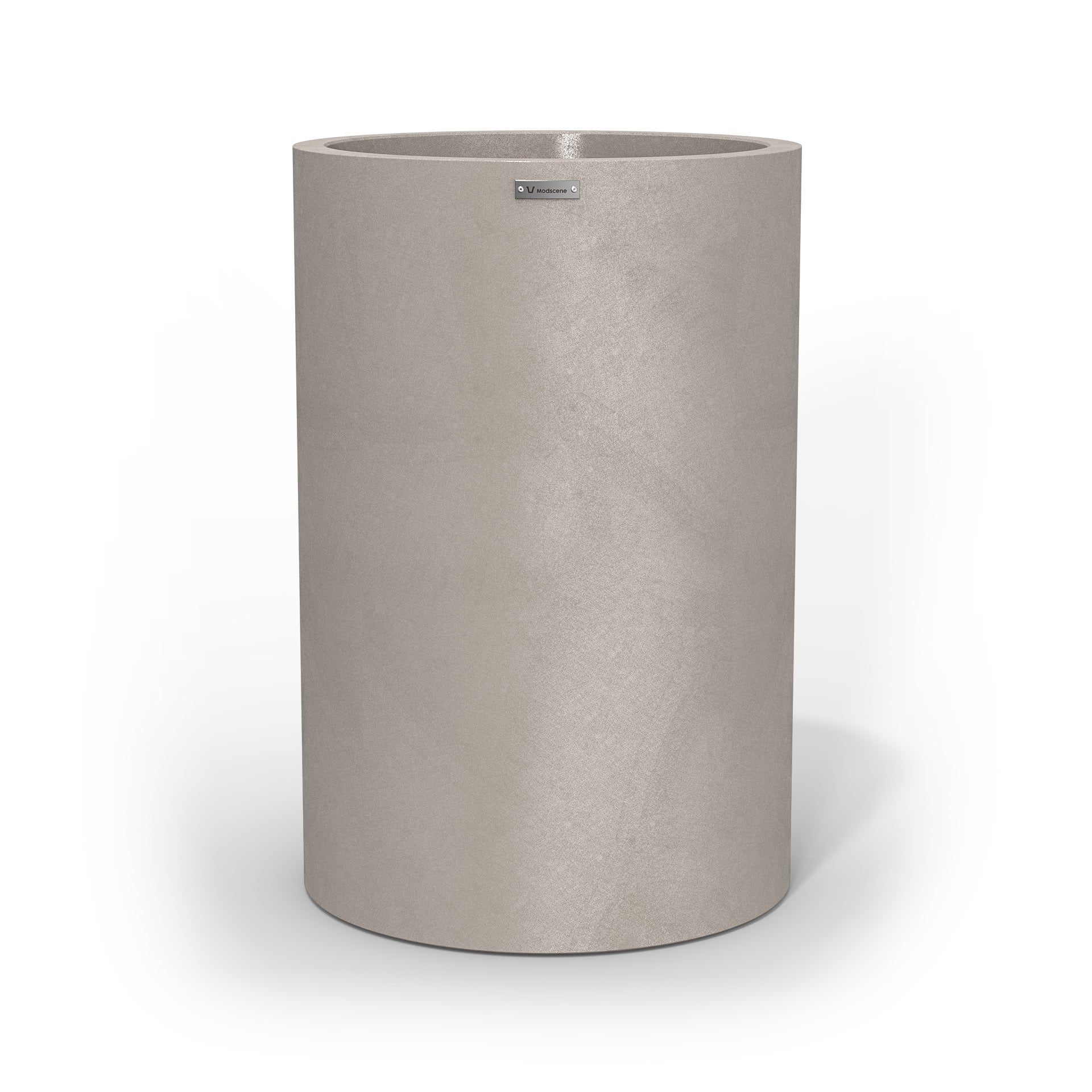 A tall brown cylinder shaped planter pot by Modscene New Zealand.
