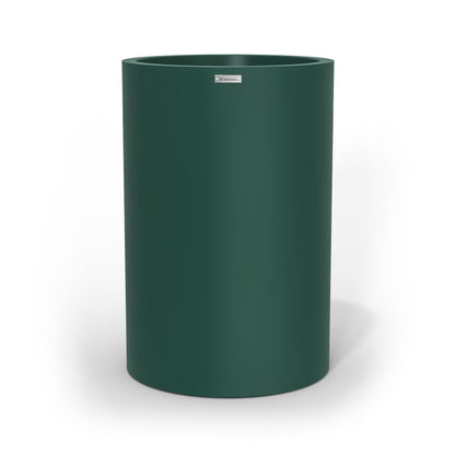 A tall emerald green cylinder shaped planter pot by Modscene New Zealand.