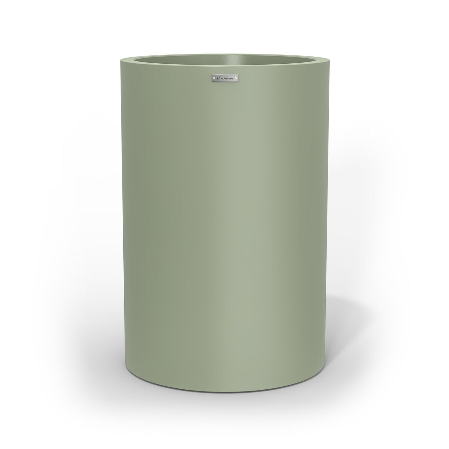 Large Modscene cylinder shaped planter pot in a moss green colour. NZ made.