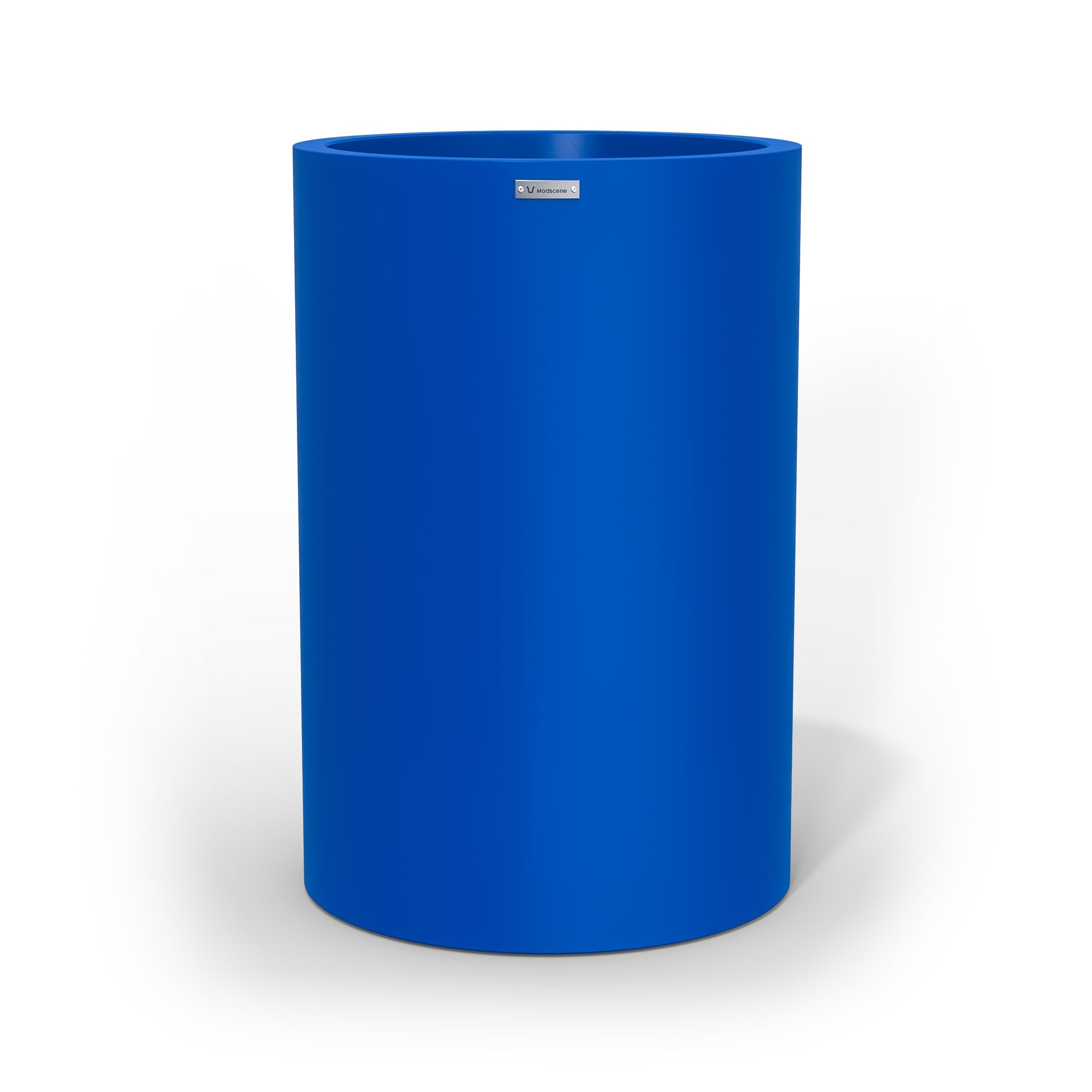 Large Modscene cylinder shaped planter pot in a blue colour. NZ made.