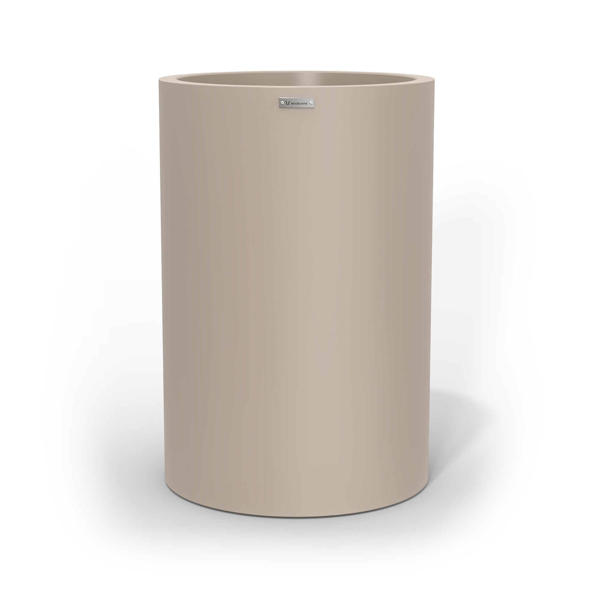 Large Modscene cylinder shaped planter pot in a sand stone colour. New Zealand made.