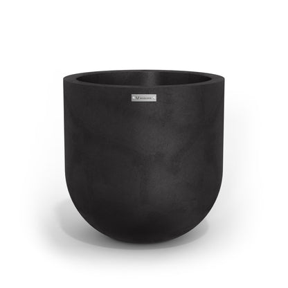 Medium Modscene planter pot in a black colour with a concrete finish.