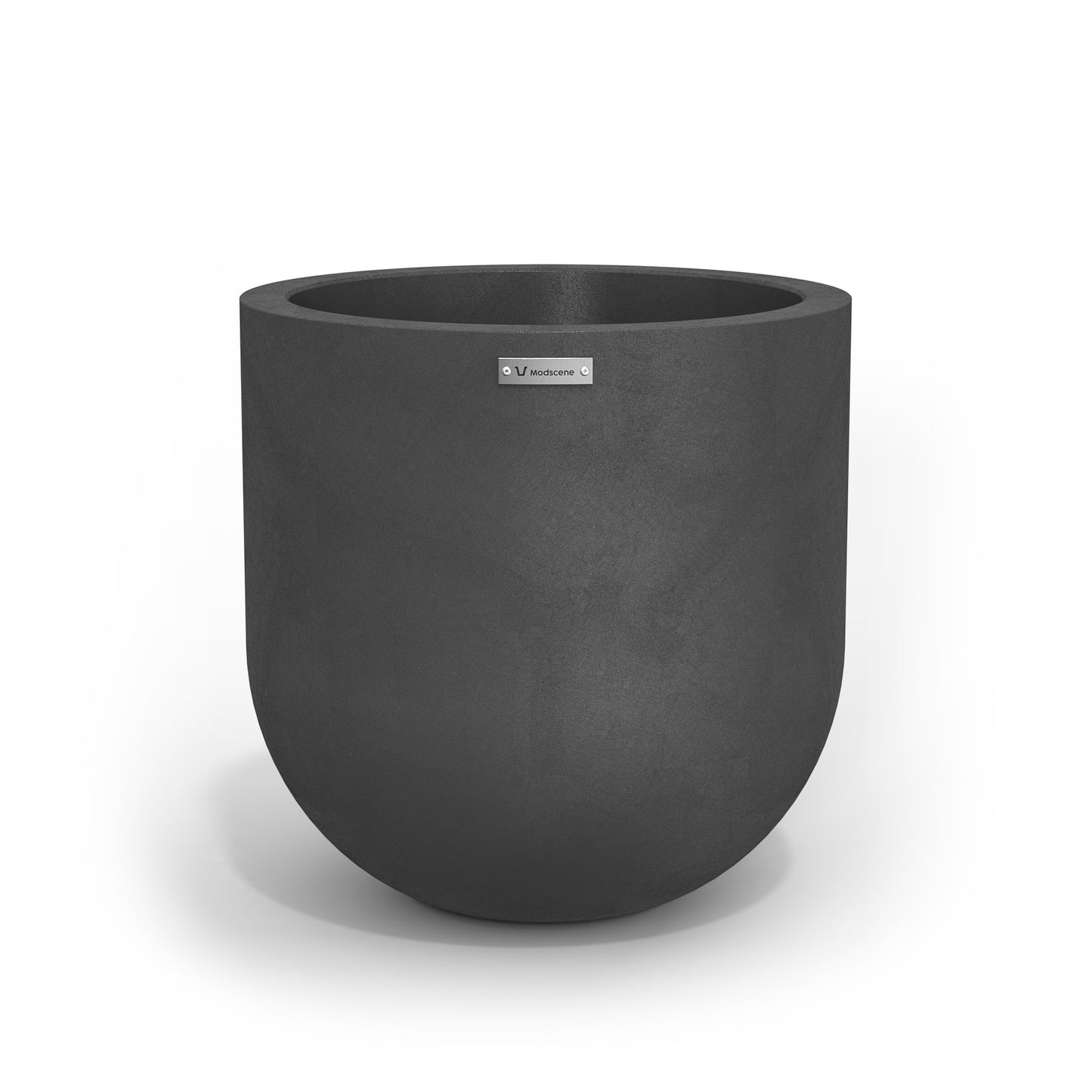 Medium Modscene planter pot in a dark grey colour with a concrete finish.