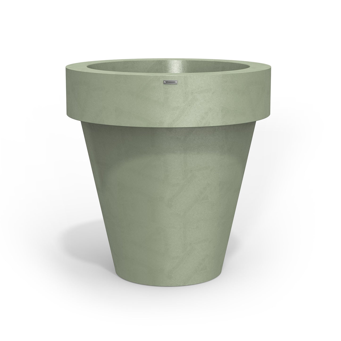 Extra large Modscene planter pot in a pastel green colour and concrete finish.