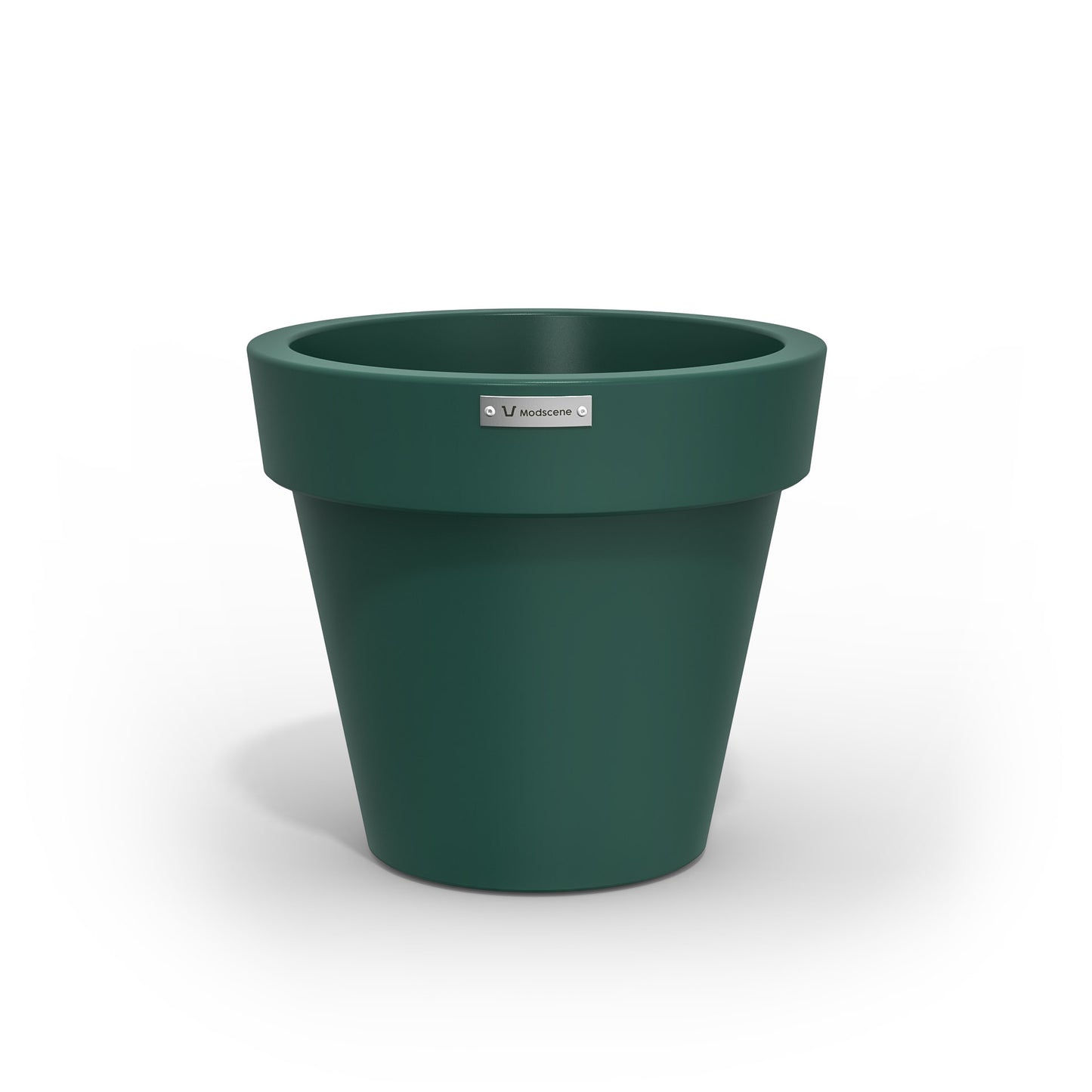 Small Modscene plastic planter pot in a emerald green colour. New Zealand made.