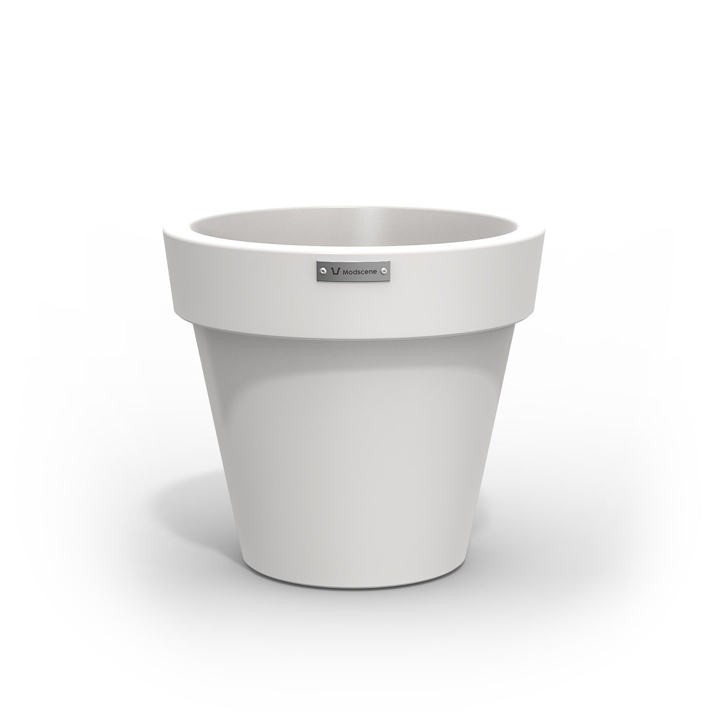 White Modscene plastic planter pot made in NZ.