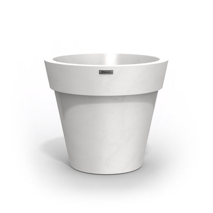 A Modscene plastic planter pot made in a matte white colour. NZ made.