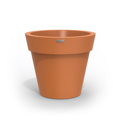 A Terracotta Modscene plastic planter pot made in NZ.