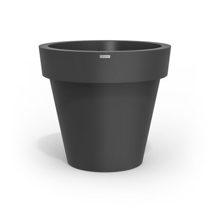 A large planter pot in a dark grey colour made by Modscene NZ.
