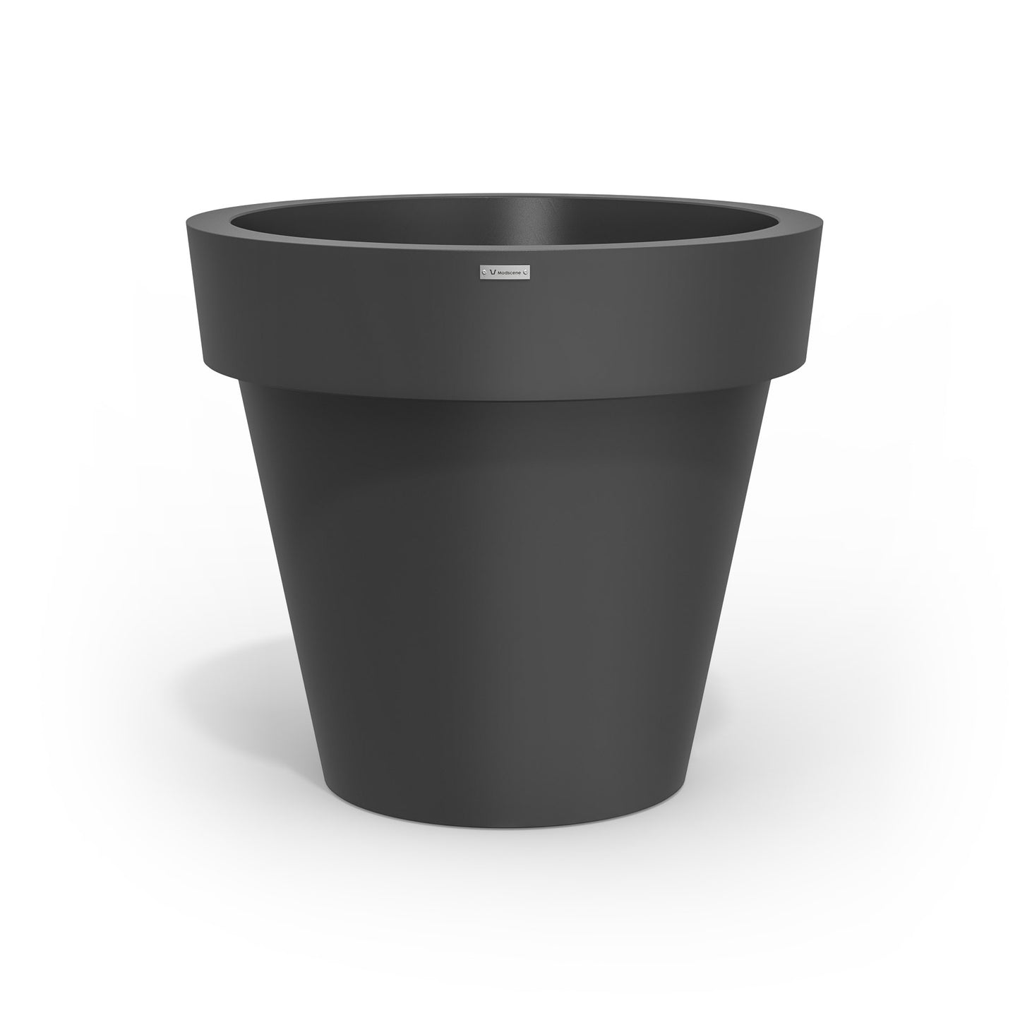 Large Modscene plastic planter pot in a dark grey colour. NZ made.