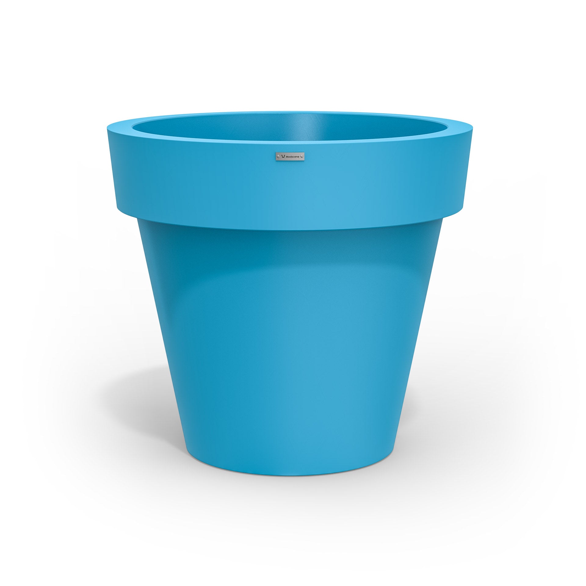 Large Modscene plastic planter pot in a blue colour. NZ made.