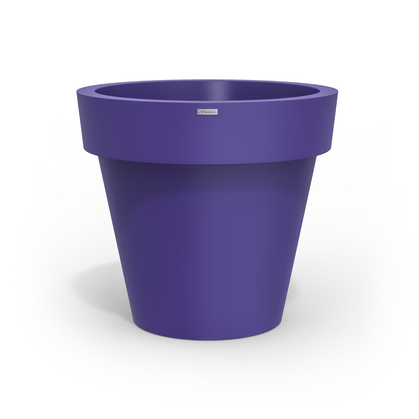 Large Modscene plastic planter pot in a purple colour. NZ made.