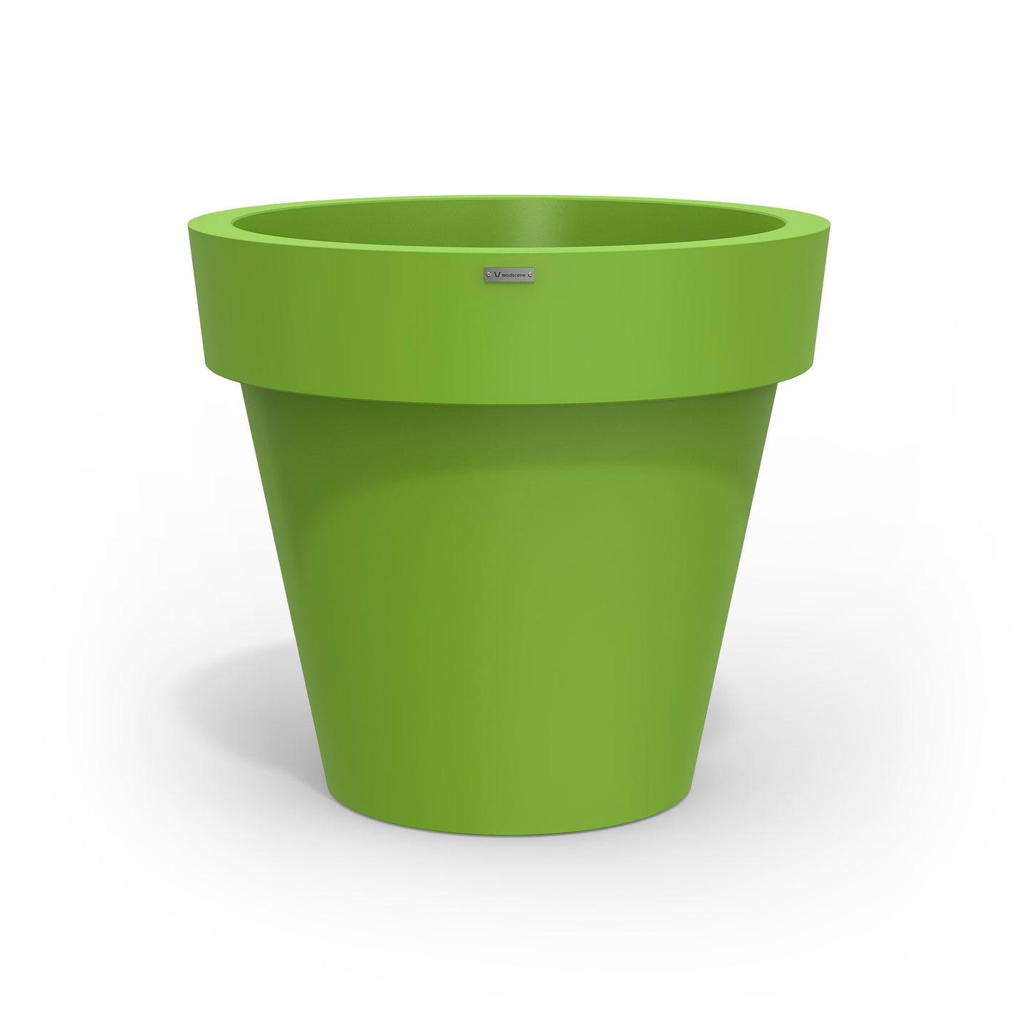 A large green planter pot made by Modscene New Zealand.