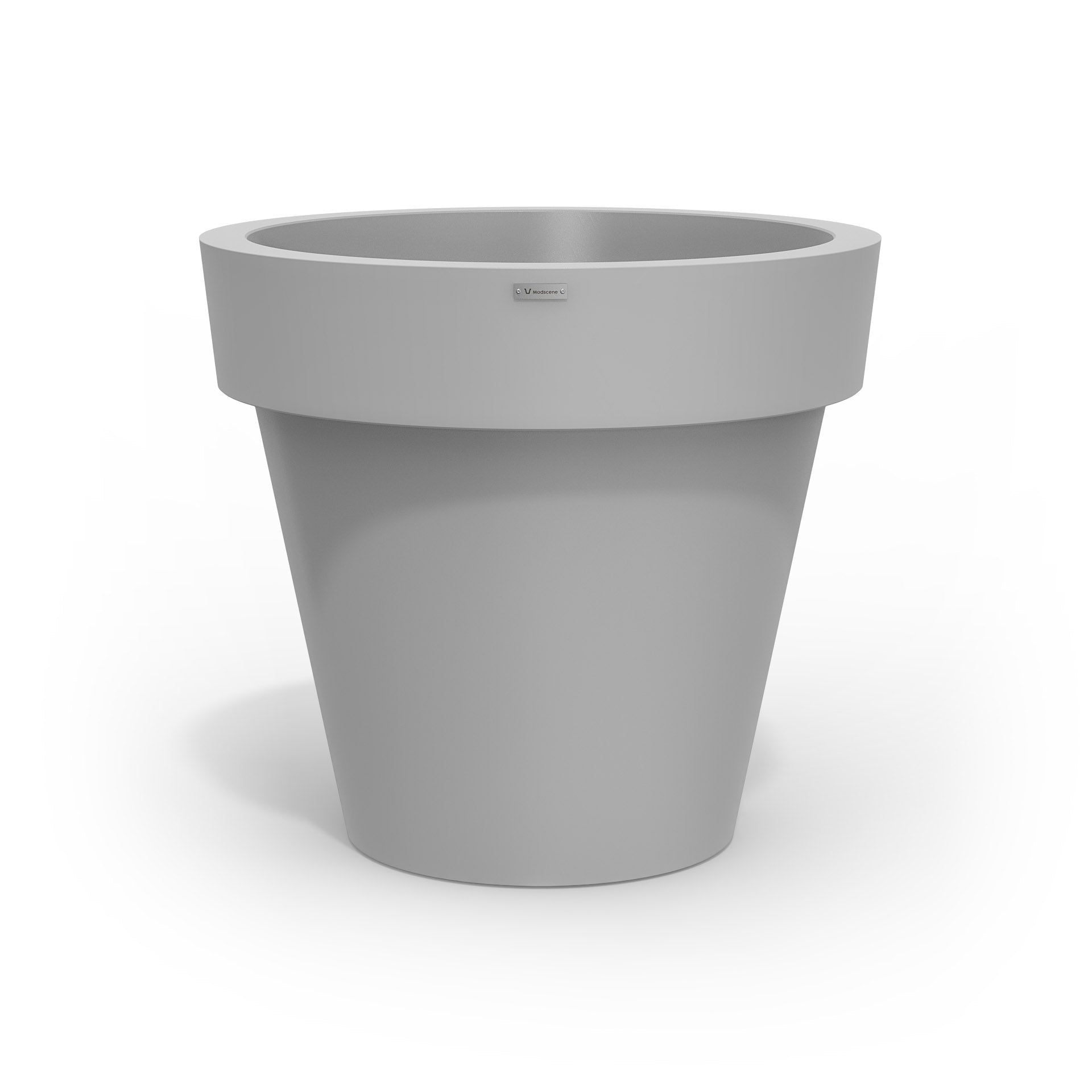 Large Modscene plastic planter pot in a light grey colour. NZ made.