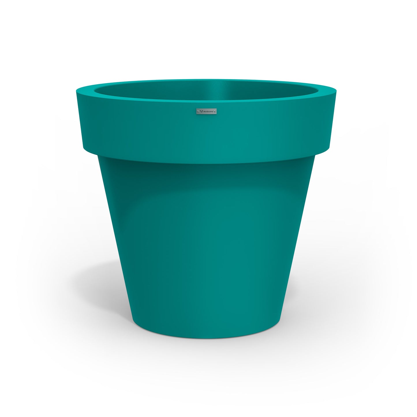 A large teal planter pot made by Modscene NZ.
