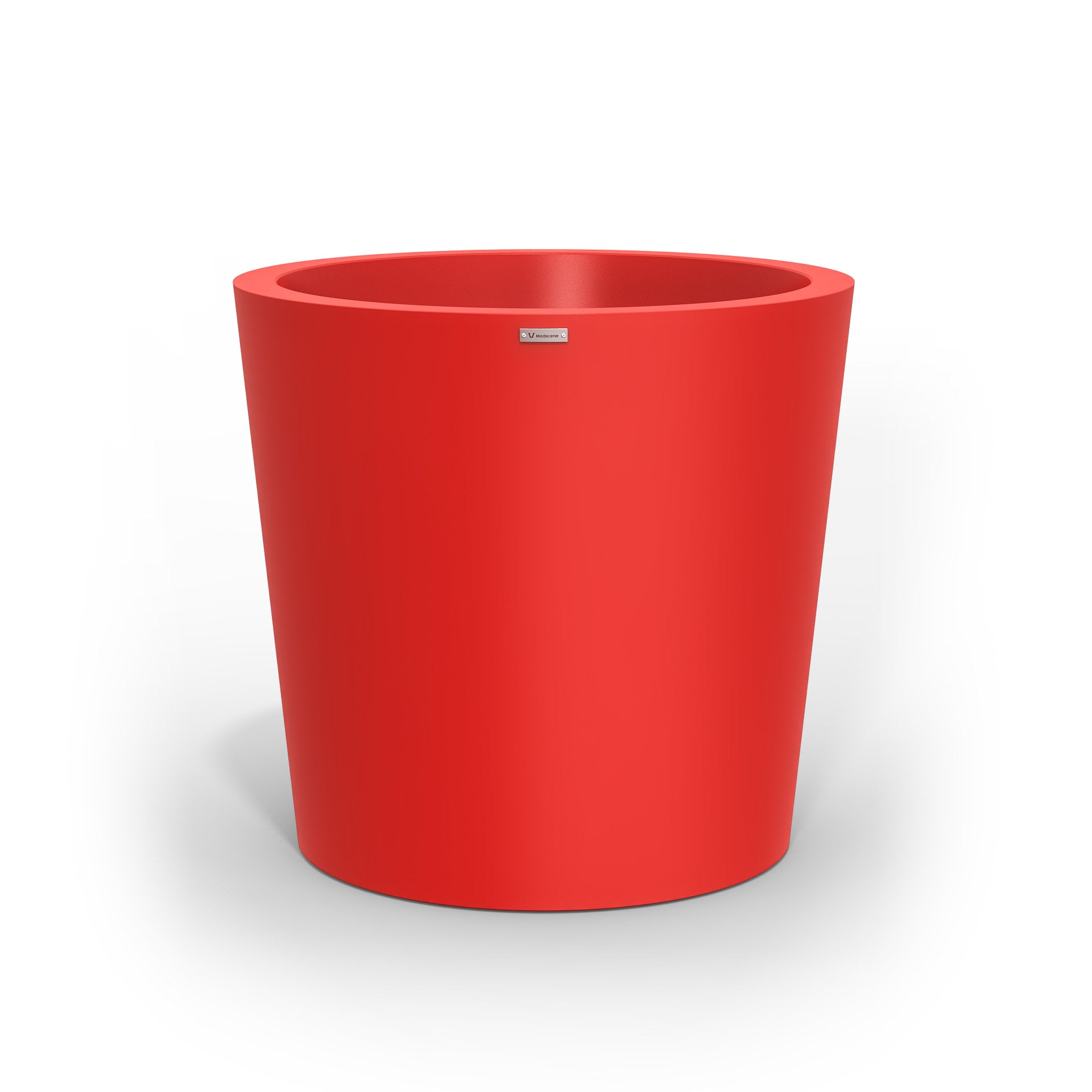 A large Modscene pot planter in red.