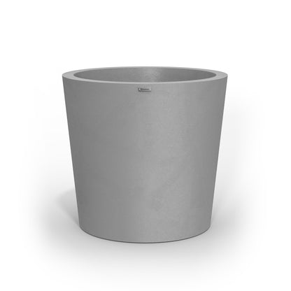 A large Modscene pot planter in a concrete grey colour.