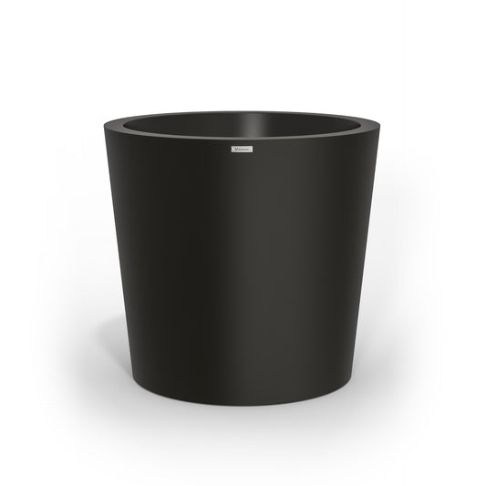 A large black pot planter made by Modscene New Zealand.