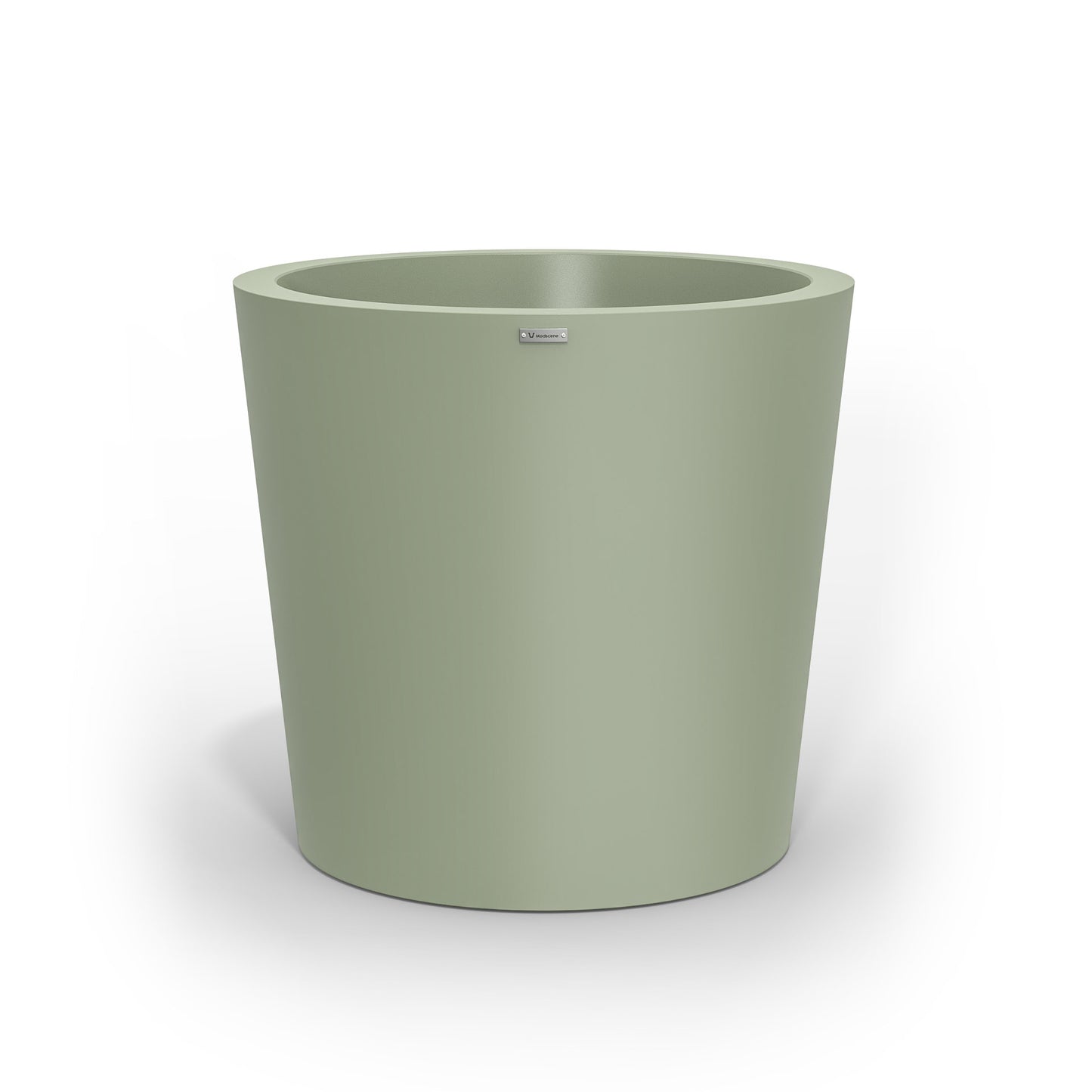 A large Modscene pot planter in a pastel green colour.