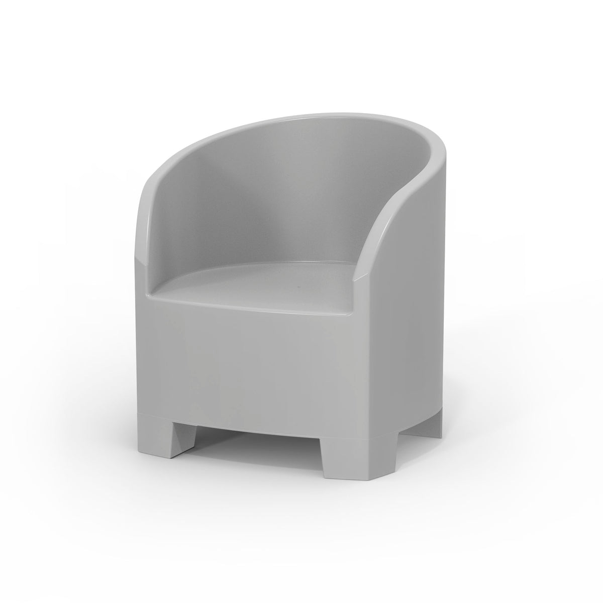 Studio shoot of Modscene outdoor tub chair in Grey. White background.