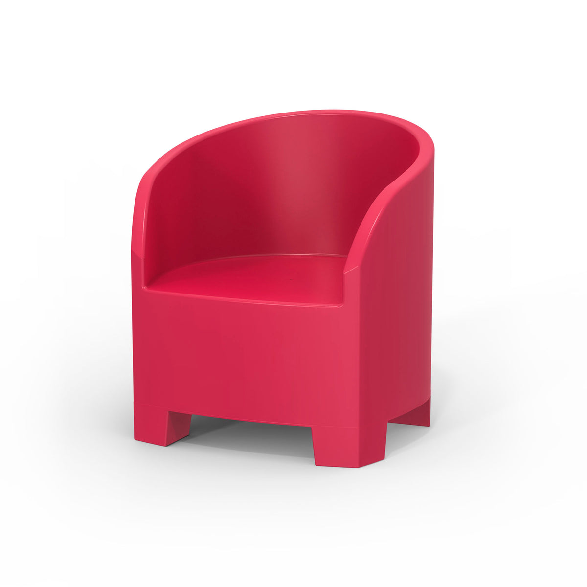 Studio shoot of Modscene outdoor tub chair in Rose Pink. White background.