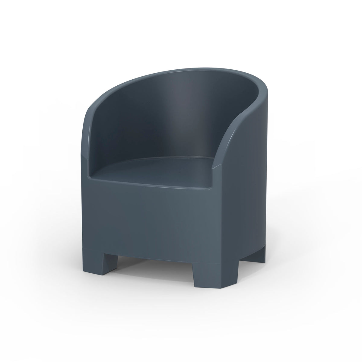 Studio shoot of Modscene outdoor tub chair in Storm. White background.