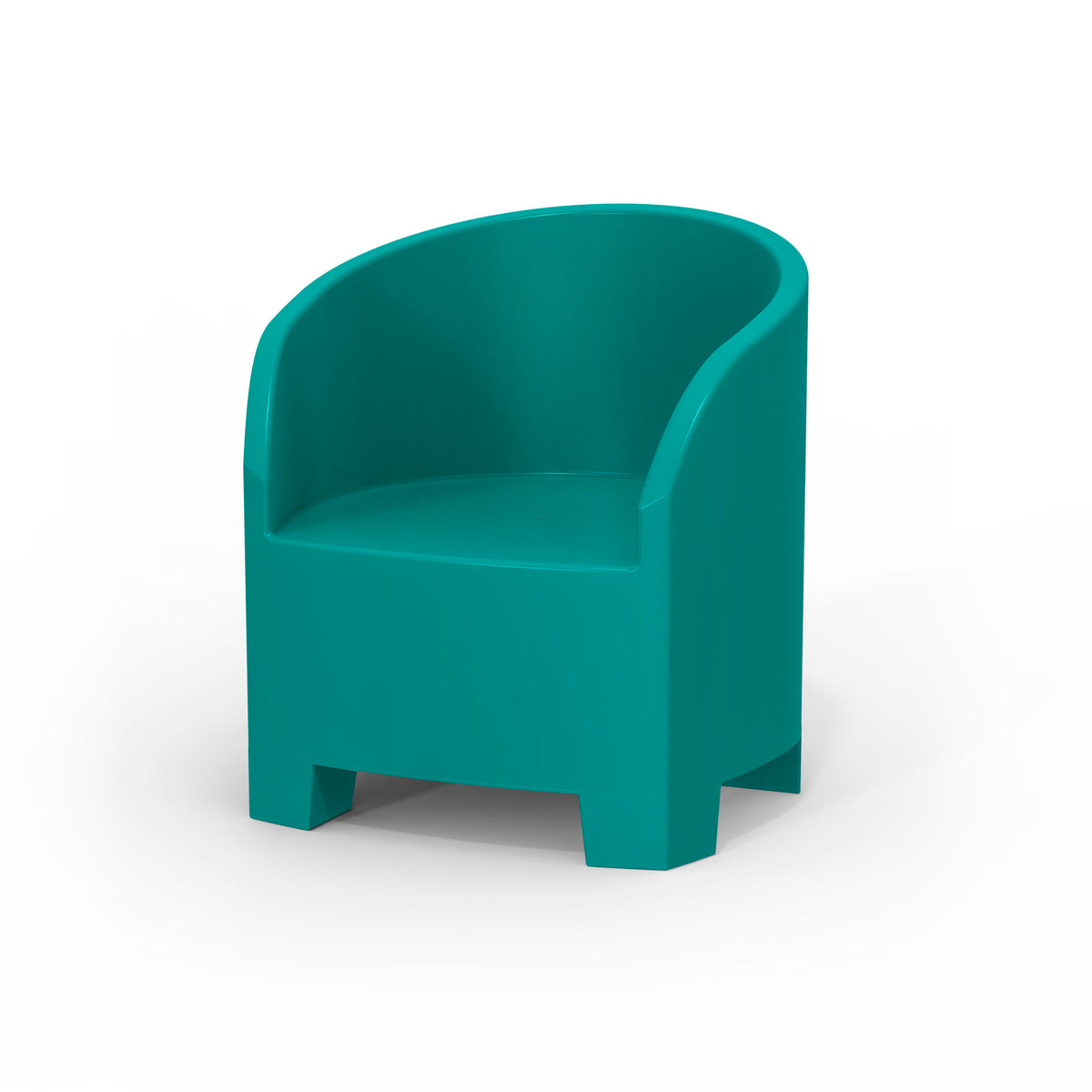 Studio shoot of Modscene outdoor tub chair in Teal. White background.