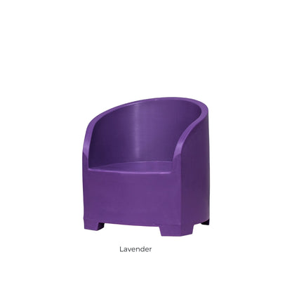 Purple outdoor chair by Modscene.