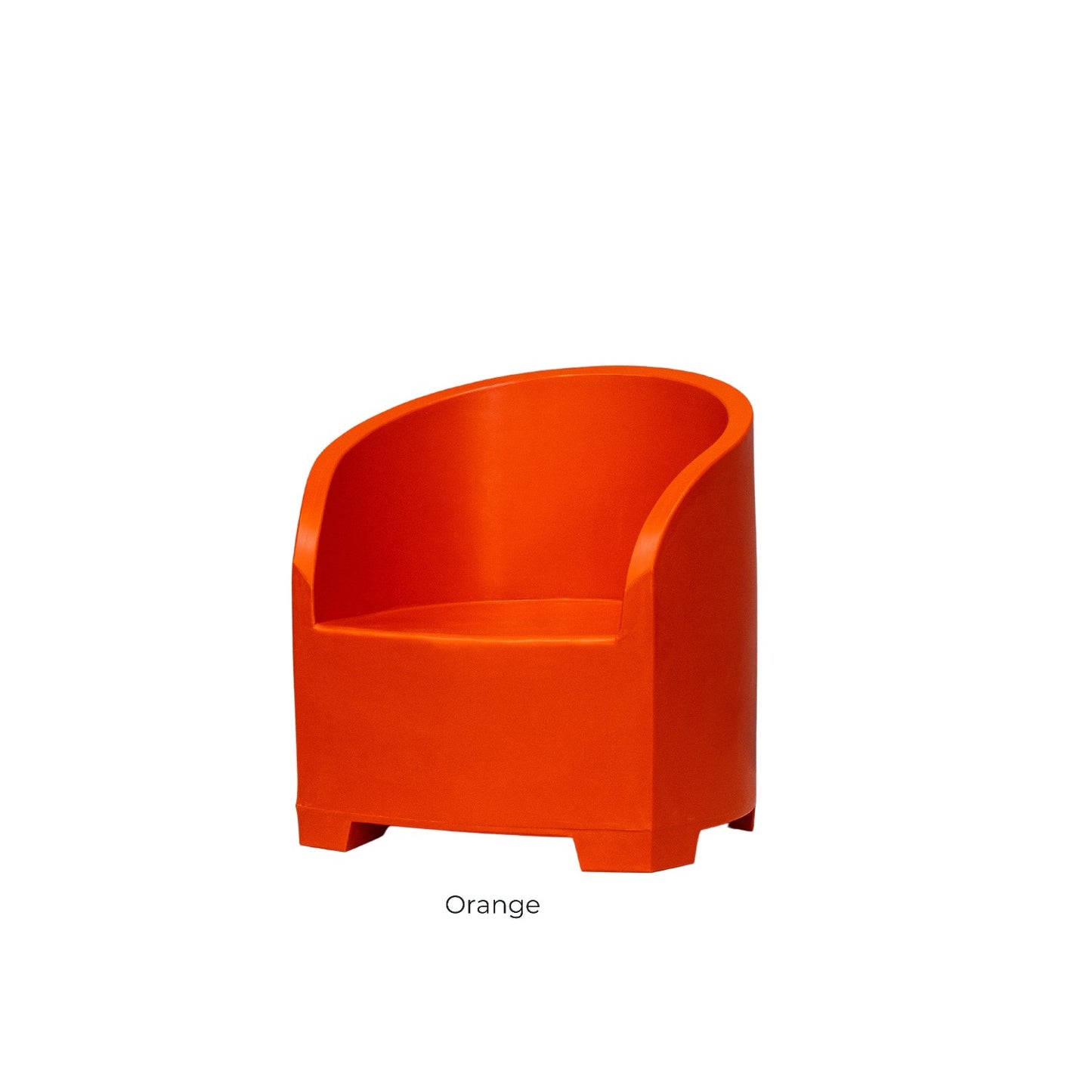 Orange outdoor chair by Modscene.