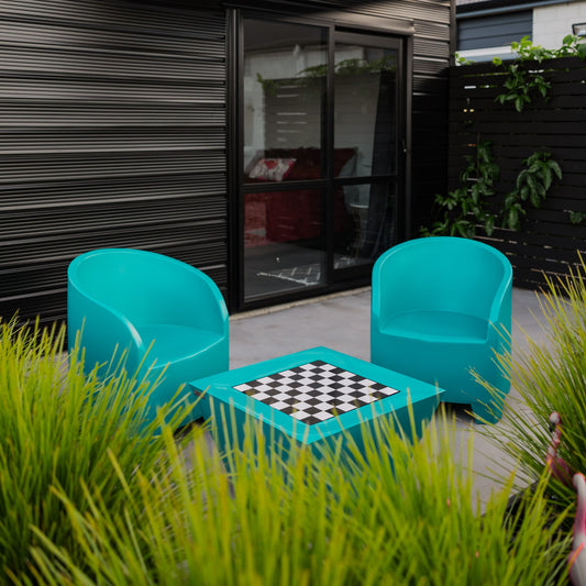 Teal blue outdoor furniture made by Modscene NZ.