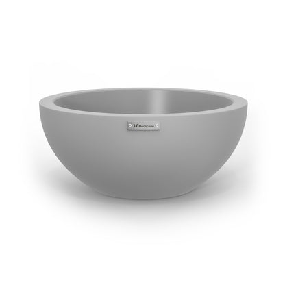 A light grey planter bowl. NZ made