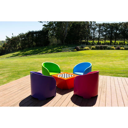 Orange, pink, purple, blue and green outdoor furniture. Modscene outdoor furniture NZ.